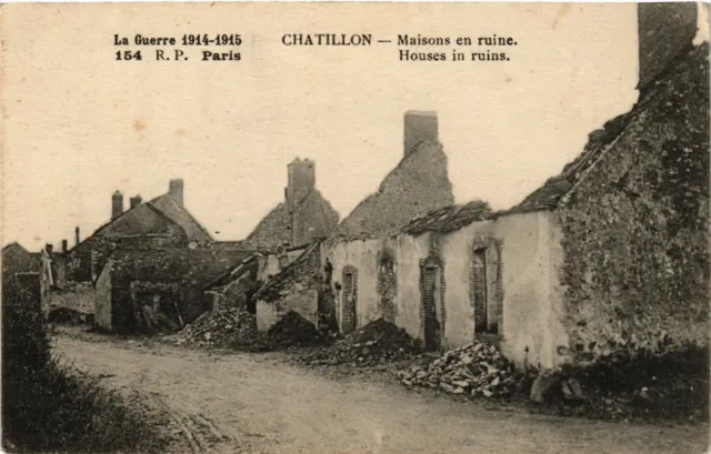 CPA AK Military CHATILLON - Houses in Ruins (361462)