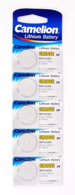 5 Battery Akku Lithim 3 Volt Bottone Iec Typ Cr2032 Dl20  3V Cr 2032 Dl 20