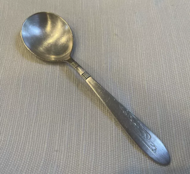 Union Pacific Railroad Silver Soup Bouillon Spoon Hutton Winged Streamliner UPRR