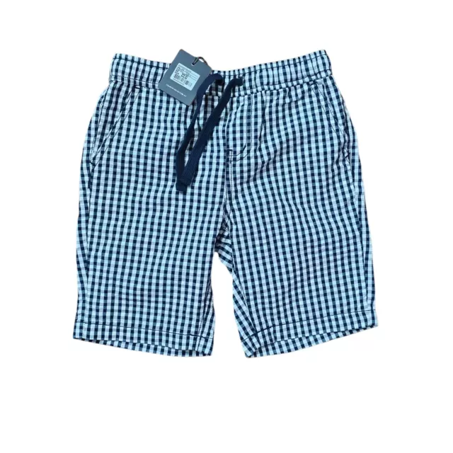 NEW Country Road navy blue & white gingham shorts boys kids size 6 drawstring