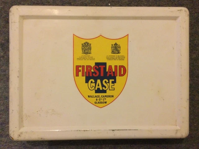 Vintage First Aid Tin. Wallace, Cameron & Co Ltd, Glasgow. In good condition
