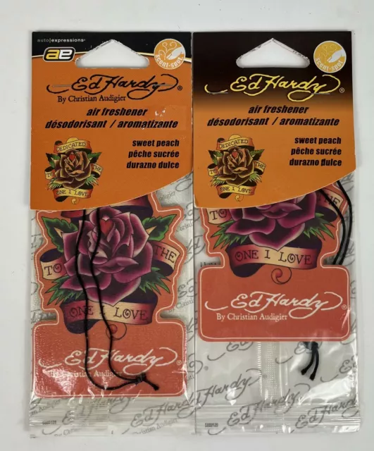 New 2 Ed Hardy by Christian Audigier Rose Flower Air Freshener Sweet Peach Scent