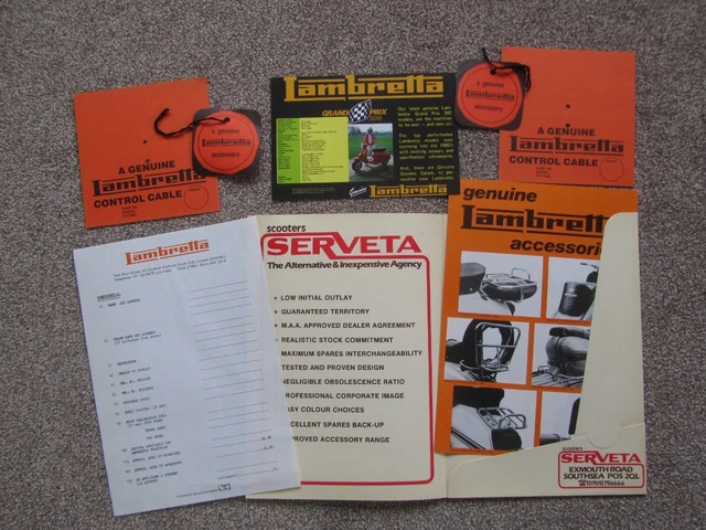 Pacchetto Nos Lambretta Grande Memorabilia - Articoli Originali D'epoca - 8 Articoli Tutti Nos