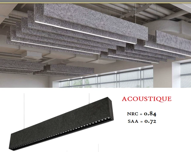 Acoustique Luminaire Suspension LED ( réduction du bruit ambiant )