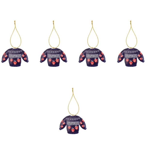 5pcs de Noël Tree Résine Pendant Noël Design de pull suspendu ornements de Noël