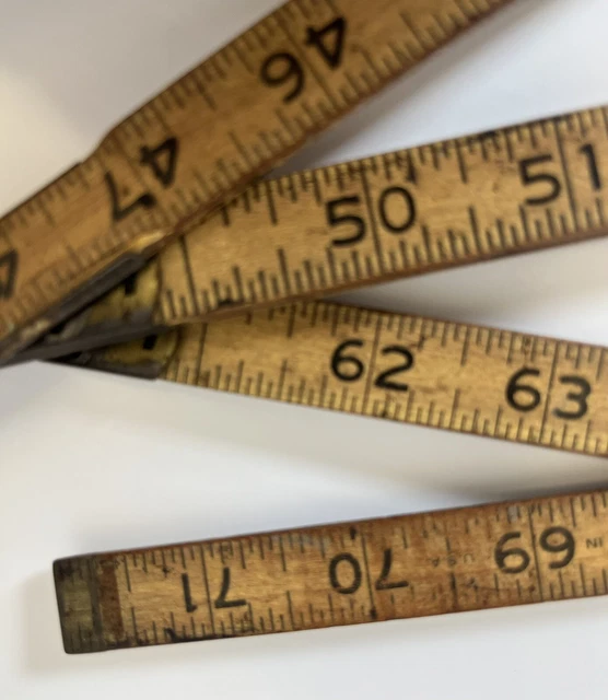 Old Rabone 71”Wooden Folding Ruler  (N7810)