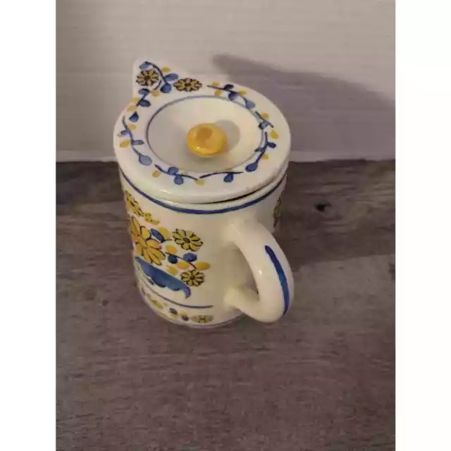 Vintage Persian Ware Painted Floral 4.5” Creamer Pitcher W/ Lid Made In Germany 2