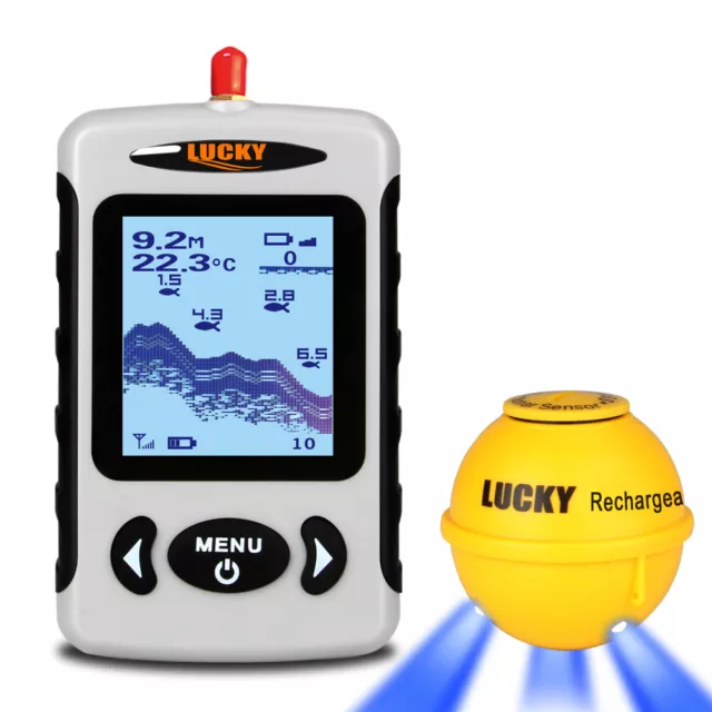 Professional Funk Fischfinder Sonar Detektor mit Dot Matrix Echolot 150m E3E9