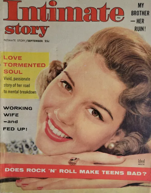 Intimate Story Sept 1957 Vtg Women Pulp Magazine Teen Rock N' Roll Love NoML VG