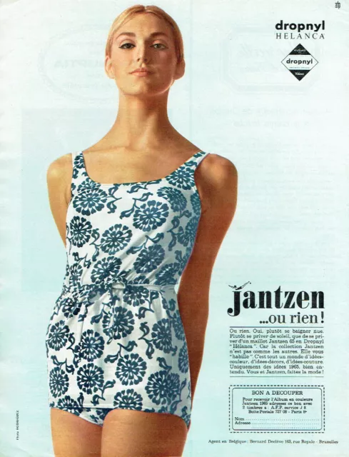 Publicité Advertising  820 1965  maillot de bain Jantzen  Helanca Dropnyl