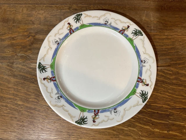 Vintage Illinois Central Railroad Pirate Dinner Plate Syracuse China Old Ivory