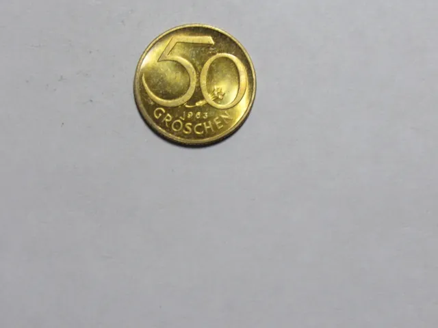 Old Austria Coin - 1963 50 Groschen - Proof, scratches