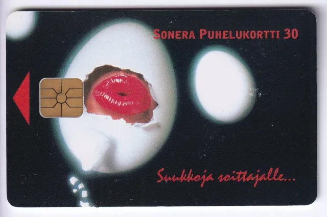 Sexy Charme Pin-Up Telecarte / Phonecard .. Finlande 30Mk Art Mouth Chip/Puce
