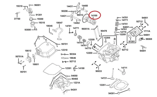 NEUF OEM KYMCO ARBRE A CAME MAXXER 300/ MXU 300 / PEOPLE S 250 / XCITING 250i AF