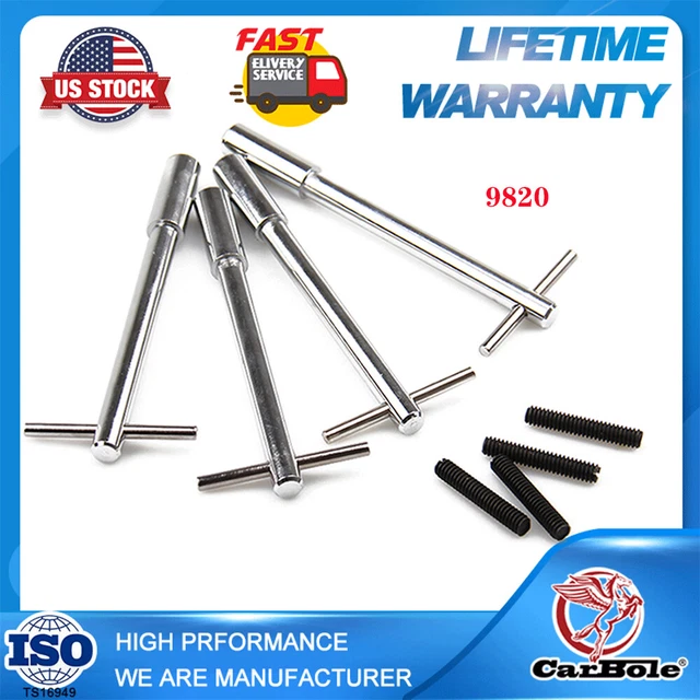 5& LONG CHROME Valve Cover TBar Wing Nut Bolts 1/420 Hold Down For