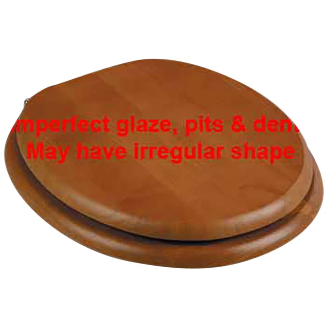 Toilet Seats Golden Oak Hardwood Round Imperfect Cross Frame Tarnish Resistant