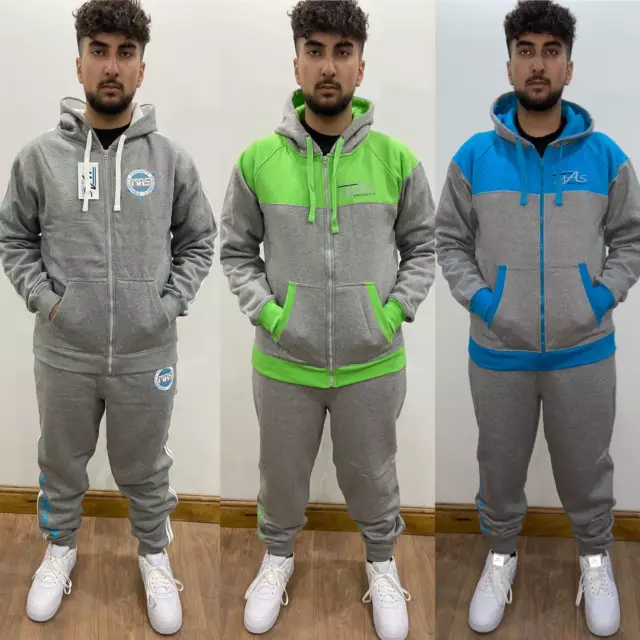 New Mens Tracksuit Set Fleece Hoodie Jogging Bottoms Joggers Men Warm Trackies