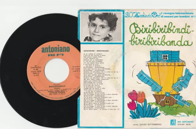 20 ZECCHINO D'ORO BIRIBIRIBINDI / RAPA RAPANELLO 45 giri 1977 RIFI vinile disco