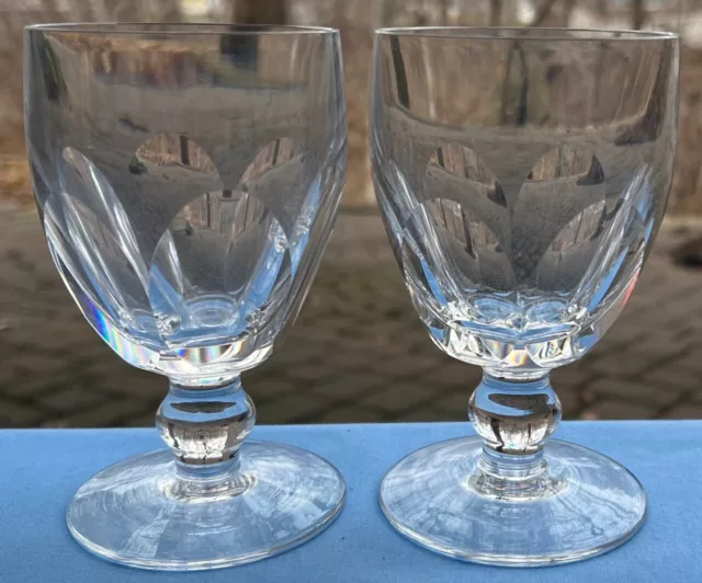 Set of Two WATERFORD Crystal Kathleen Claret Wine Goblets Excellent Condition!