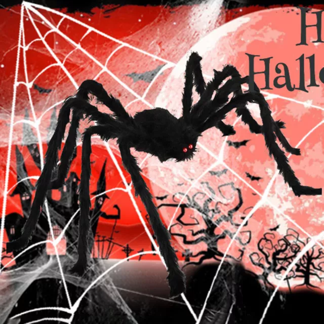 150cm/5cm Spiders 5m/40g Spider Webs Haunted House Props Artificial Realistic