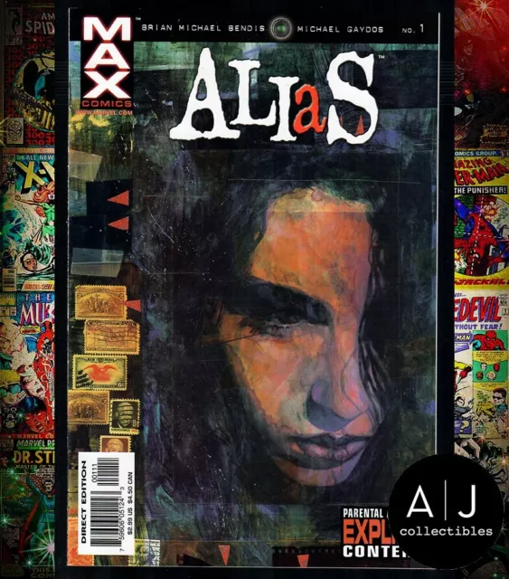 Alias 1 Marvel Max Comic 1St Appearance Jessica Jones Bendis Gaydos 2001 Nm 9.4