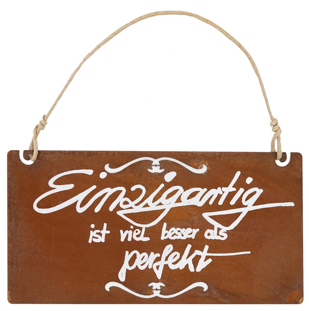 METALLSCHILD EDELROST ROST Spruchtafel Schild Spruch Einzigartig 0742