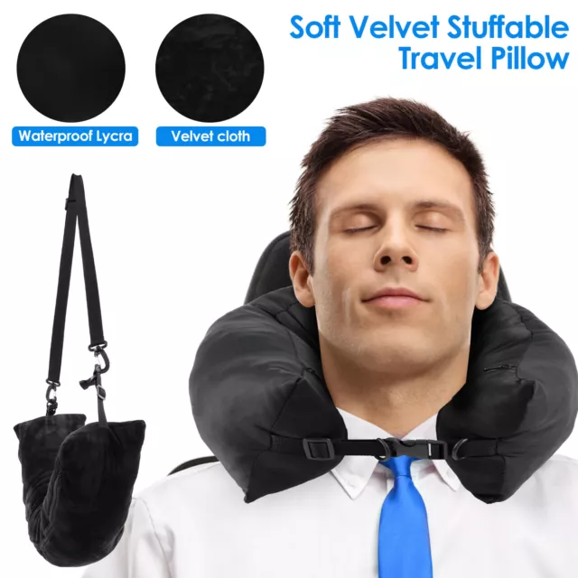 Stuffable Neck Pillow Soft Velvet Stuffable Travel Pillow Neck Size TuAWH