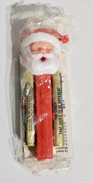 Rare Vintage Pez Santa Claus No Feet Austria W/ 2 Packs Golden Mixed Fruits ☆New