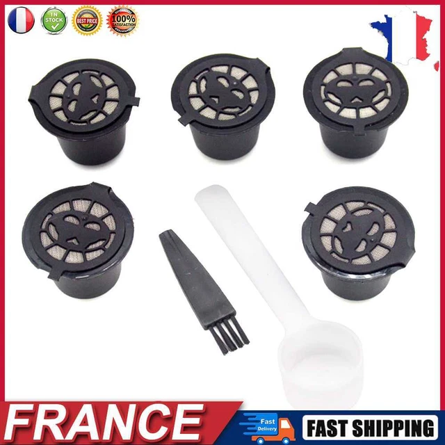 Coffee Cup Filter for Nespresso Reusable Capsule Refillable Pods (Black) fr