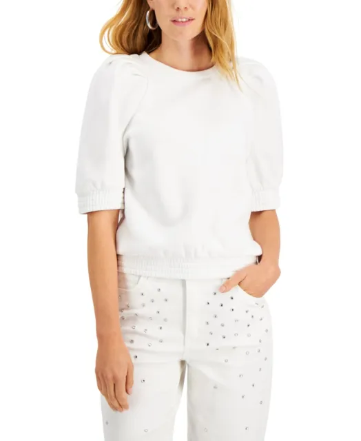 MSRP $50 Inc International Concepts Puff-Sleeve Top Size Small