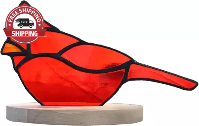 BOXCASA Cardinal Decor Glass Figurine,Cardinal Suncatcher Gifts for Bird Lovers,
