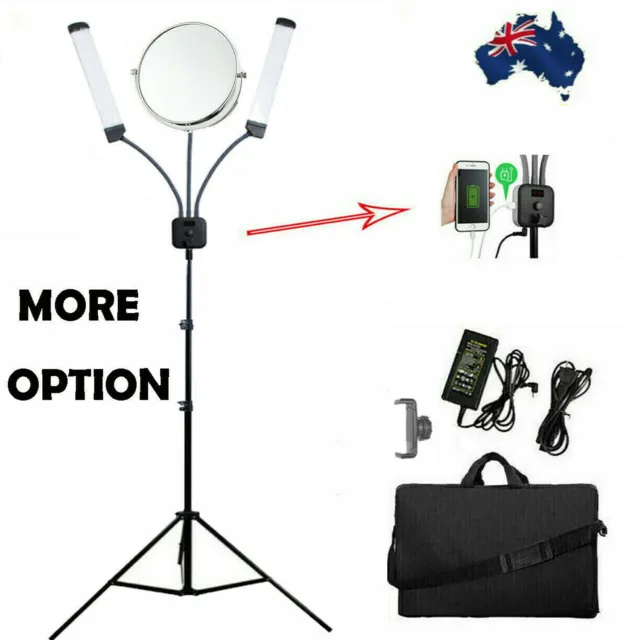 Photo Studio Double Arms Fill Selfie Ring light Tripod LED Strip Beauty Makeup