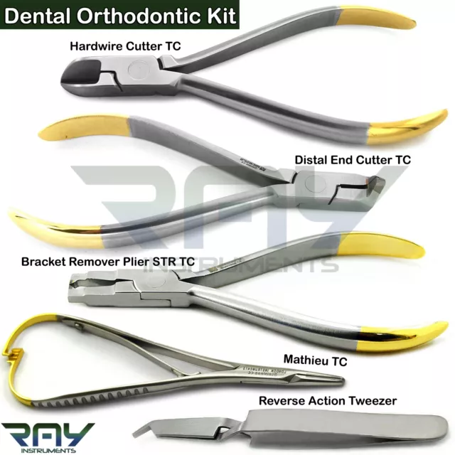 Dental Orthodontic Kit Bracket Remover Plier Distal & Hardwire Cutter TC Mathieu