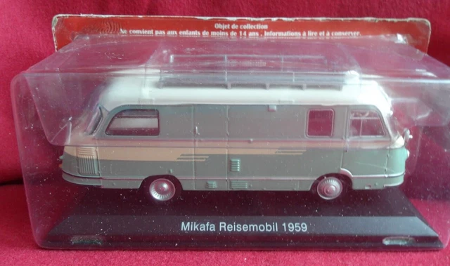 Modèle Réduit Camping-car Mikafa 1959 à L'échelle 1/43 - Fabrication Hachette (Neuf)