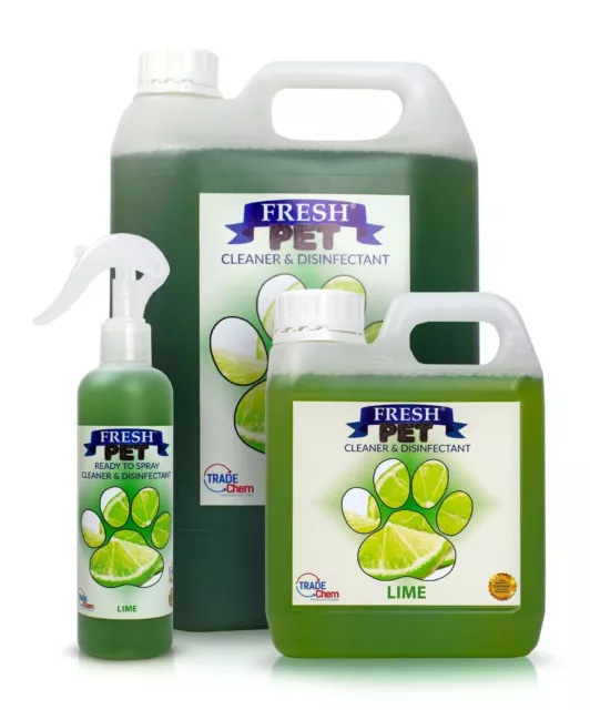 Kennel Cleaner Lime 250ml Spray, 1L & 5L Containers Fresh Pet® Pack