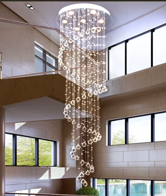 Luxury LED Crystal Spiral Pendant Lamp Ceiling Light S 08