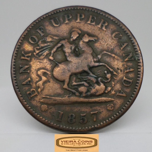 1857 Bank of Upper Canada One Penny Bank Token - #C29183NQ