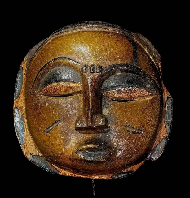 Maschera africana antica intagliata a mano decorazione da parete in legno...