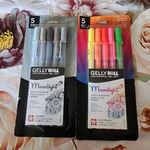 (2) Sakura Gelly Roll 10 Piece Color Pen Set Sketch Art Craft Moonlight Fine & B