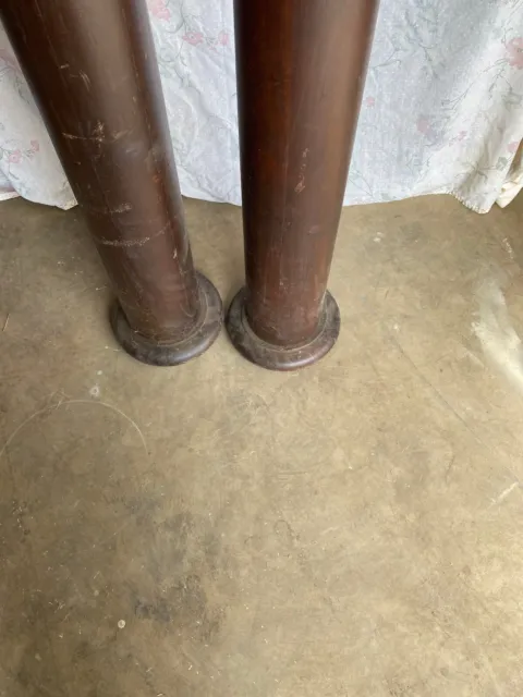 Salvage Architectural - Two 70" Turned Brown Round Columns / Posts   (1 2