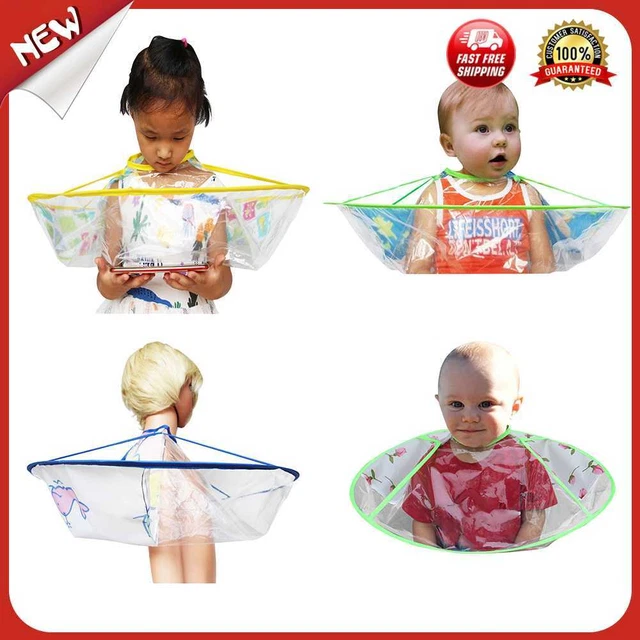 es Baby Kids Transparent Haircut Cloak Foldable Hair Cutting Cape Hairdresser Cl