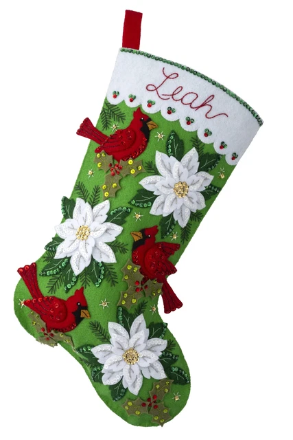 Kit de apliques de medias de fieltro Bucilla 18" flores largas y pájaros -89554E