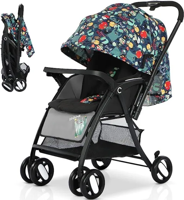 Baby Pushchair Foldable & Lightweight Stroller w/ Raincover Compact Portable