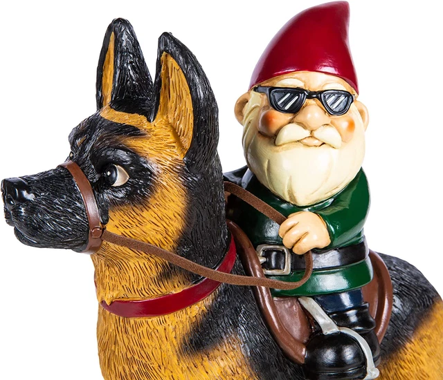 Garden Gnome - German Shepherd Lawn Statue Figurine - 10 Inches Tall Garden Gnome - German Shepherd Lawn Statue Figurine - 10 Inches Tall