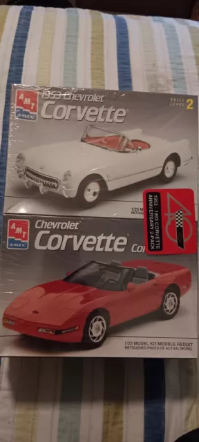 AMT ERTL 1953-1993 Corvette 40th Anniversary 2-Pack Model Kits 6519 8607 Sealed