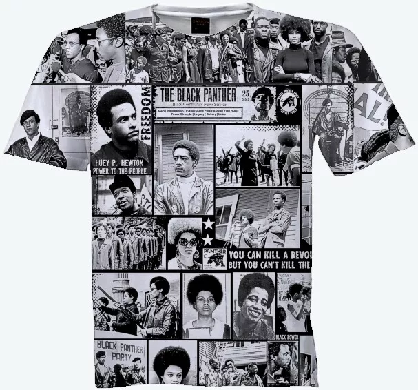 Black Panther Party Collage T-SHIRT. BLACK HISTORY MONTH T-SHIRT. HUEY P. NEWTON