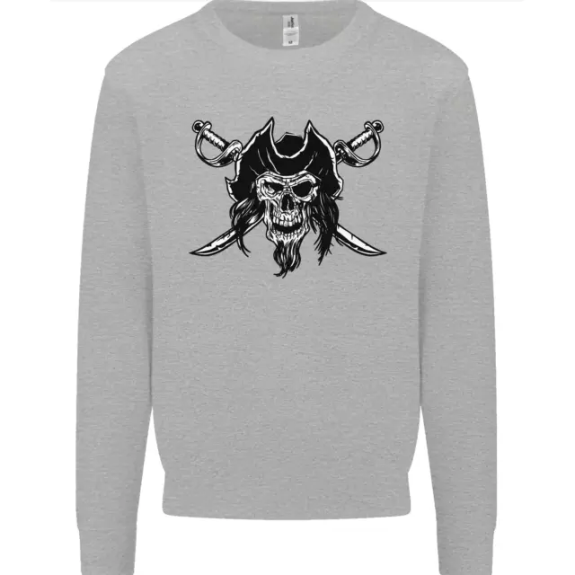 Pirate & Swords Skull Captain Jolly Roger Mens Sweatshirt Jumper