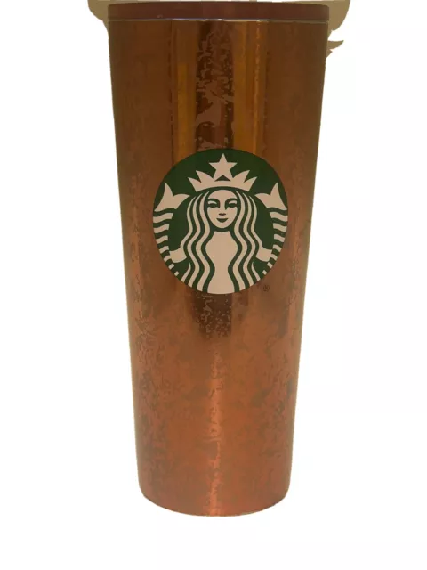 Starbucks Holiday 2019 Rose Gold Pink Crackled Stainless Tumbler