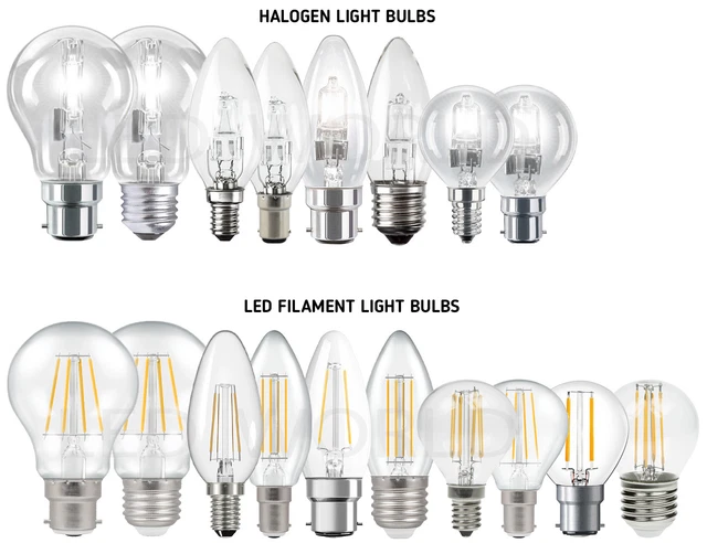 Candle GLS Golf Ball E14 25W SES 40W B22 60W 70W 100W E27 42W LED Halogen Bulbs