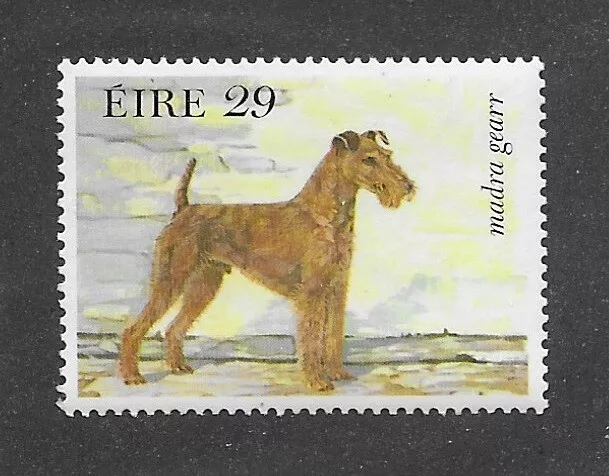 Dog Art Full Body Study Portrait Postage Stamp IRISH TERRIER Ireland 1983 MNH